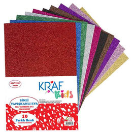 Kraf Kids Simli Yapışkanlı Eva 50x70 cm. 10 Renk