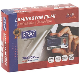 Kraf Laminasyon Filmi 78x102 mm 125 Micron 100'lü