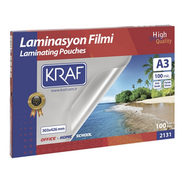 Kraf Laminasyon Filmi Parlak A3 100 Micron 100'lü