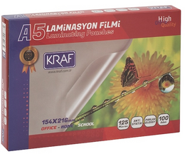 Kraf Laminasyon Filmi Parlak A5 125 Micron 100'lü