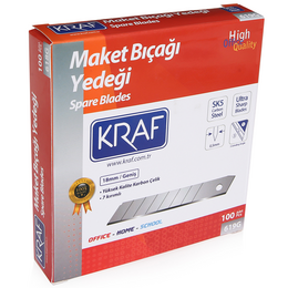 Kraf Maket Bıçağı Yedeği Geniş Ultra Karbon Çelik SK5 100'lü Paket - 1