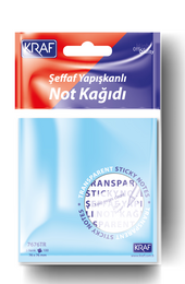 Kraf Şeffaf Post-it Yapışkanlı Not Kağıdı 76x76 mm. 5 Renk 100 yaprak - 1