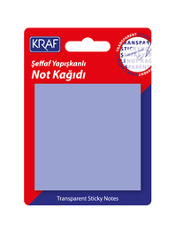 Kraf Şeffaf Post-it Yapışkanlı Not Kağıdı 76x76 mm. 50 yaprak ŞEFFAF MOR - Thumbnail