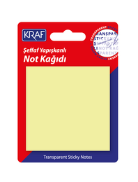 Kraf Şeffaf Post-it Yapışkanlı Not Kağıdı 76x76 mm. 50 yaprak ŞEFFAF SARI - Thumbnail