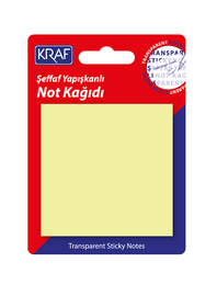 Kraf Şeffaf Post-it Yapışkanlı Not Kağıdı 76x76 mm. 50 yaprak ŞEFFAF SARI