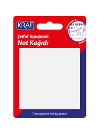 Kraf Şeffaf Post-it Yapışkanlı Not Kağıdı 76x76 mm. 50 yaprak ŞEFFAF - Thumbnail