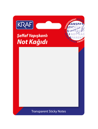Kraf Şeffaf Post-it Yapışkanlı Not Kağıdı 76x76 mm. 50 yaprak ŞEFFAF - 1
