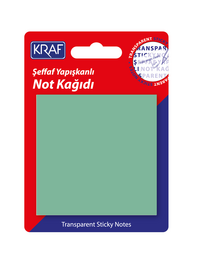 Kraf Şeffaf Post-it Yapışkanlı Not Kağıdı 76x76 mm. 50 yaprak ŞEFFAF YEŞİL - Thumbnail