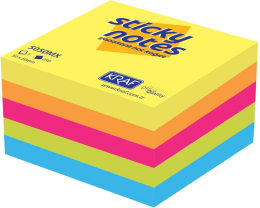 Kraf Yapışkanlı Not Kağıdı Küp Blok 50x50 mm. 250 Yaprak CANLI RENKLER - 1