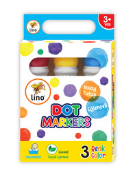 Lino Dot Markers Yıkanabilir Keçeli Boya Kalemi 3 Renk - Thumbnail