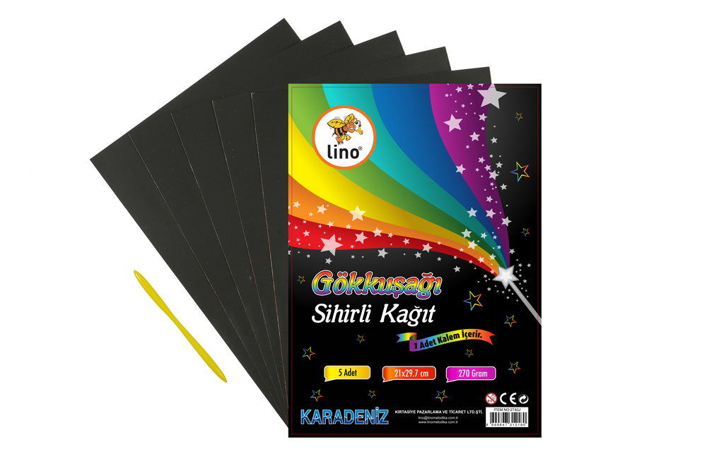 Lino Sihirli Kağıt Kazıma (gökkuşağı) 5