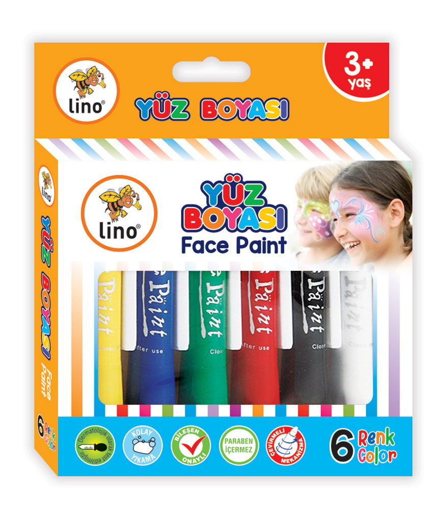 Lino Yıkanabilir Yüz Boyası 6 Renk