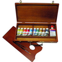 Lukas Aquarell 1862 Profesyonel Tüp Sulu Boya Seti 10 Renk x 24 ml. Ahşap Kutu - Lukas