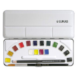 Lukas Aquarell Studio Tablet Sulu Boya Seti 16 Renk 1/2 Tablet Metal Kutu