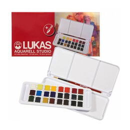 Lukas Aquarell Studio Tablet Sulu Boya Seti 24 Renk 1/2 Tablet