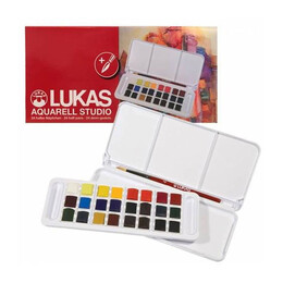 Lukas Aquarell Studio Tablet Sulu Boya Seti 24 Renk 1/2 Tablet - Lukas