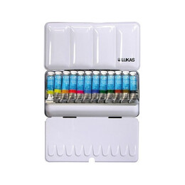 Lukas Artist Tüp Sulu Boya Seti 12 Renk x 10 ml. Metal Kutu - Lukas
