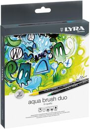 Lyra Aqua Brush Duo Çift Taraflı Fırça Uçlu Çizim Kalemi Seti 24 Renk