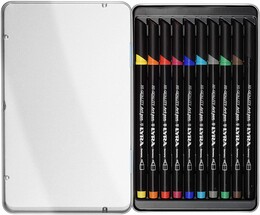 Lyra Hi-Quality Art Pen Çizim Kalemi Seti 10 Renk Metal Kutu - 2