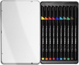 Lyra Hi-Quality Art Pen Çizim Kalemi Seti 10 Renk Metal Kutu - 2