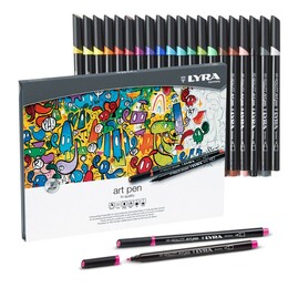 Lyra Hi-Quality Art Pen Çizim Kalemi Seti 20 Renk Metal Kutu - Thumbnail