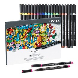 Lyra Hi-Quality Art Pen Çizim Kalemi Seti 20 Renk Metal Kutu - 1