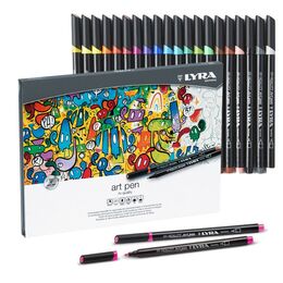 Lyra Hi-Quality Art Pen Çizim Kalemi Seti 20 Renk Metal Kutu - 1