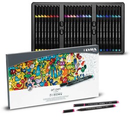 Lyra Hi-Quality Art Pen Çizim Kalemi Seti 30 Renk Metal Kutu - 1