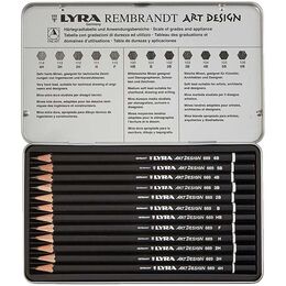 Lyra Rembrandt Art Design Profesyonel Dereceli Kalem Karakalem Eskiz Çizim Seti 12'li Metal Kutu