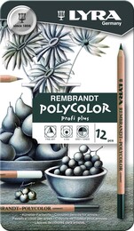 Lyra Rembrandt Polycolor Kuru Boya Kalemi Seti 12 Renk Gri Tonlar Metal Kutu - 1