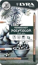 Lyra Rembrandt Polycolor Kuru Boya Kalemi Seti 12 Renk Gri Tonlar Metal Kutu - 1