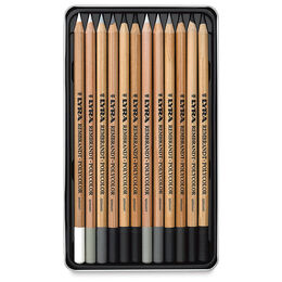 Lyra Rembrandt Polycolor Kuru Boya Kalemi Seti 12 Renk Gri Tonlar Metal Kutu - 2