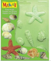 Makin's Clay Push Mold Polimer Kil Şekillendirme Kalıbı Deniz Kabukları