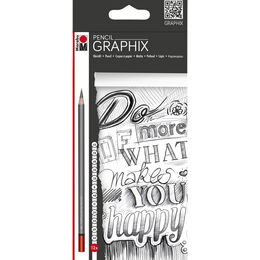 Marabu Graphix Pencil Dereceli Kalem Karakalem Eskiz Çizim Seti 12'li 6B-5H