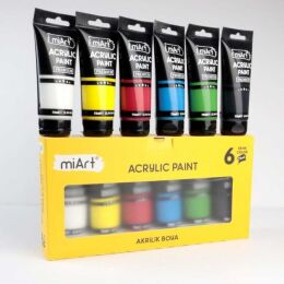 Miart Akrilik Boya Seti Tüp 6 Renk x 75 ml. - 1