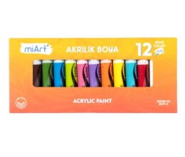 MiArt Akrilik Boya Seti 15 Ml.x 12 Renk Tüp (MA1512) - Miart