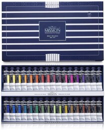 Mijello Mission White Class Pigment Tüp Sulu Boya Seti 34 Renk x 15 ml. - 1