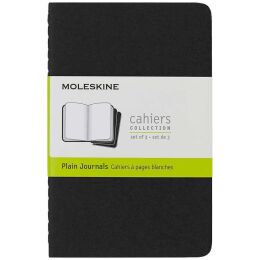 Moleskine Chaier 3'lü Günlük Defter Çizgisiz Cep Boy 9x14 cm. 64 Sayfa Siyah - 1