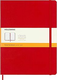 Moleskine Sert Kapak Çizgili Defter XL Boy 19x25 cm. 192 Sayfa Kızıl Kırmızı - 1