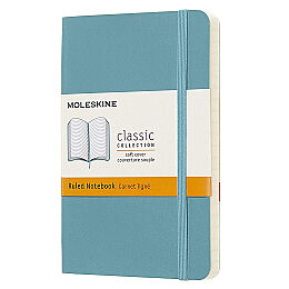 Moleskine Yumuşak Kapak Çizgili Defter Cep Boy 9x14 cm. 192 Sayfa Mercan Mavi - 1