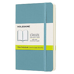 Moleskine Yumuşak Kapak Çizgisiz Defter Cep Boy 9x14 cm. 192 Sayfa Mercan Mavi - 1