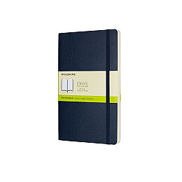 Moleskine Yumuşak Kapak Çizgisiz Defter L Boy 13x21 cm. 192 Sayfa Safir Mavi - Moleskine