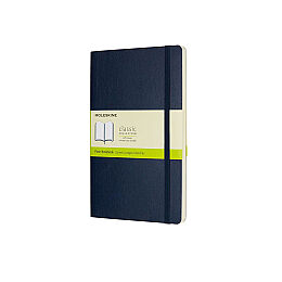 Moleskine Yumuşak Kapak Çizgisiz Defter L Boy 13x21 cm. 192 Sayfa Safir Mavi - 1