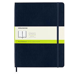 Moleskine Yumuşak Kapak Çizgisiz Defter XL Boy 19x25 cm. 192 Sayfa Safir Mavi - Moleskine