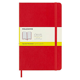 Moleskine Yumuşak Kapak Kareli Defter L Boy 13x21 cm. 192 Sayfa Kızıl Kırmızı - Moleskine
