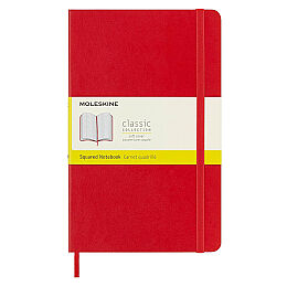 Moleskine Yumuşak Kapak Kareli Defter L Boy 13x21 cm. 192 Sayfa Kızıl Kırmızı - 1