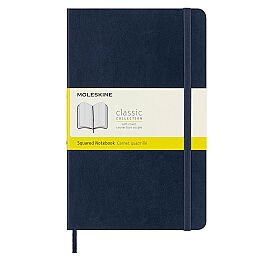 Moleskine Yumuşak Kapak Kareli Defter L Boy 13x21 cm. 192 Sayfa Safir Mavi - 1
