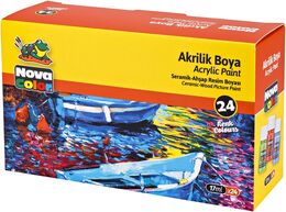 Nova Color Akrilik Boya Seti 24 Renk x 17 ml. Şişe