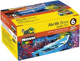 Nova Color Akrilik Boya Seti 6 Renk x 30 ml. Şişe