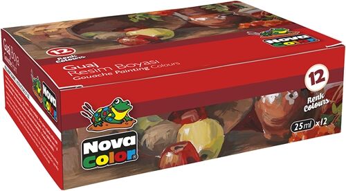 Nova Color Guaj Boya Seti 12 Renk X 25 Ml. Şişe